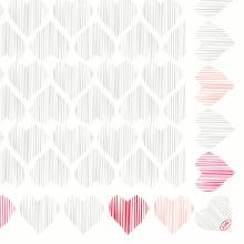 Duni 202587 Dunisoft Amour napkin with pattern, 40x40 cm, 1/4 fold, 60pcs/pack product photo
