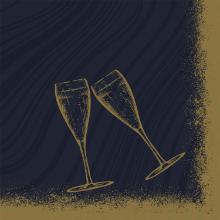 Duni 211607 Bio Dunisoft Sparkly Cheers napkins, 40x40cm, 1/4 fold, 60 pcs/pack (C) product photo