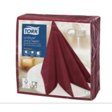 Tork 478855 Premium Linstyle Dinner szalv&eacute;ta, burgundi sz&iacute;n, 1/4 hajtott,1r&eacute;tegű term&eacute;kfot&oacute;
