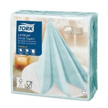 Tork 478880 Premium Linstyle Dinner szalv&eacute;ta, tenger k&eacute;k sz&iacute;n,1/4hajtott,1r&eacute;tegű term&eacute;kfot&oacute;