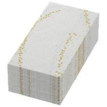 Duni 200795 Dunisoft napkin, GOLDEN STARDUST, white, 40x40, 1/8, 21X60pcs (K) product photo