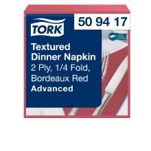 Tork 509417 Textured szalvéta, bordó, 2 rét.,39x39,5cm,1/4 hajt,50db/csomag termékfotó