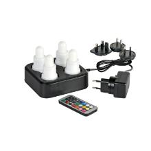 Duni 206436 LED set, rechargeable, multicolour, 4 pcs 70x40mm, white product photo