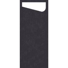 Duni 171460 Sacchetto evőeszk&ouml;ztok szalv&eacute;t&aacute;val, fekete, 11,5x23 cm, 60db/csom term&eacute;kfot&oacute;