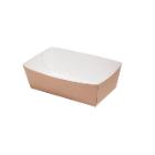 Street food kraft t&aacute;lka, barna/feh&eacute;r, 140 x 80 x 55 mm term&eacute;kfot&oacute;