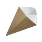 50 piece French fries cones with dip holder, cardboard "pure" 23,5 cm x 19 cm brown/white content 150 g product photo