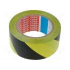 Tesa floor marking tape, black/yellow, 33mx50mm product photo