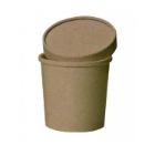 Pap&iacute;rt&eacute;gely tetővel - Leveses - 470ml &Oslash;95mm barna term&eacute;kfot&oacute;