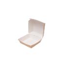 Hamburger paper box, kraft, brown/white, 110x110x80 mm product photo
