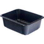 F&oacute;li&aacute;zhat&oacute; gasztro t&aacute;lca bord&aacute;zott PP fekete 227x178x81mm 2300ml tető:P9400PPC term&eacute;kfot&oacute;