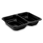 PP hegeszthető t&aacute;lca fekete 227x178x50mm 2 r&eacute;szes, osztott 320 db/krt term&eacute;kfot&oacute;
