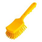 Haug FC88204 Hand scrub brush with short handle, PBT yellow with strong bristles product photo