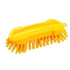 Haug FC88304 Hand scrubbing brush, 19x6.5cm, PBT yellow with strong bristles product photo