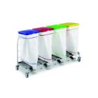 Filmop Delta plastic bag carrier, 120L, with blue lid, wheels, pedals product photo