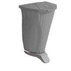 Filmop Oyster fali műanyag ped&aacute;los szemetes, fed&eacute;llel, sz&uuml;rke, 50L term&eacute;kfot&oacute;