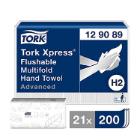 Tork 129089 Xpress Soft WC-be dobható Multifold kéztörlő, 2 réteg, fehér, H2 termékfotó