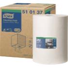 Tork 510137 multi-purpose cleaning cloth, white,Low-lint combi roll, 400st W1 product photo