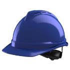 MSA V-Gard 500 ventilated helmet, blue, with quick-adjust headband product photo