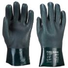 Portwest A827 - Double-dipped PVC protective gloves, 27 cm, Green, XL product photo