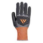 Portwest CT46 CT Cut D18 Impact nitrile gloves, grey/black, XS product photo