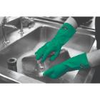 HPC GR03GR Household rubber gloves, fluffed, green product photo
