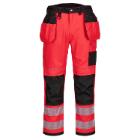 Portwest PW3 HI-VIS Holster derekas nadrág, piros-fekete, 48 termékfotó