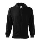 Trendy Zipper 410 Cipz&aacute;ras, kapucnis pul&oacute;ver, 65% pam+35% PES, fekete, S term&eacute;kfot&oacute;