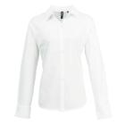 PR334 White women's long-sleeved Oxford blouse, 71% cotton, 31% PE product photo