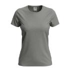 ST 2160 Comfort-T környakas női póló 185 g, 100% pamut, melírozott szürke, S termékfotó