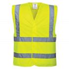 Portwest C470YE Hi-Vis mell&eacute;ny 2 f&eacute;nyvissza. cs&iacute;k keresztben &eacute;s v&aacute;llon L/XL term&eacute;kfot&oacute;