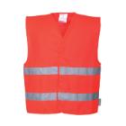 Portwest C474 Hi-Vis mell&eacute;ny 2 f&eacute;nyvisszaverő cs&iacute;kkal keresztben, piros L/XL term&eacute;kfot&oacute;