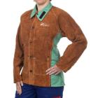 Weldas Lava Brown split cowhide welding jacket with flame resistant back 86 cm product photo