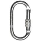AZ011 Karabiner, csavarmenetes, 18mm ny&iacute;l&aacute;s&uacute;, galvaniz&aacute;lt ac&eacute;l term&eacute;kfot&oacute;