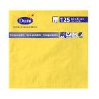 Duni 180437 tissue napkin, yellow, 33x33cm, 3ly, 1/4fold., 125pcs/set product photo