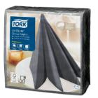 Tork 478889 Premium Linstyle Dinner napkin, anthracite color, 1/4 folded product photo