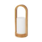 Duni 183179 LED rechargeable candle set (1 white candle, 1 bamboo holder) product photo