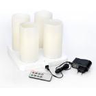 Duni 174432 LED oszlopos gyertya k&eacute;szlet, &uacute;jrat&ouml;lthető, feh&eacute;r, 220x75 mm 12 h term&eacute;kfot&oacute;