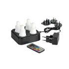 Duni 206436 LED set, rechargeable, multicolour, 4 pcs 70x40mm, white product photo