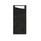 Duni 151853 cutlery case with napkin, black/white, 190x85mm, 100pcs/set product photo