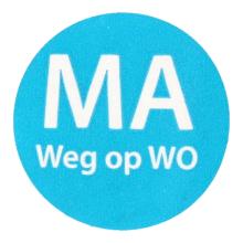 ETIKET 19MM ROND HACCP MA WEG OP WO VELLUM WIK 2B ROL A 500 Productfoto
