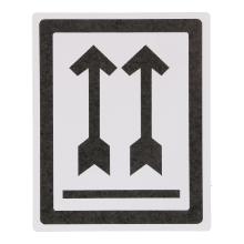ETIKET 97X79MM PIJLTJES ZWART VELLUM WIK 1B ROL A 500 Productfoto