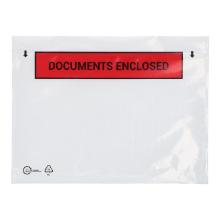 PAKLIJST ENVELOP RLDPE TRANSPARANT 225X165MM A5 DOCUMENTS ENCLOSED Productfoto