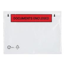 PAKLIJST ENVELOP RLDPE TRANSPARANT 160X120MM A6 DOCUMENTS ENCLOSED Productfoto