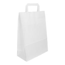 DRAAGTAS PAPIER 26+2X6X35CM GEBL.KRAFT WIT 80GRS PLAT HANDVAT #2 Productfoto