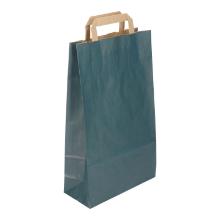 DRAAGTAS PAPIER 22+2X5X36CM BLAUW 70GRS PLAT HANDVAT Productfoto