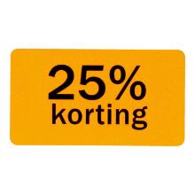 ETIKET 45X25MM 25% KORTING FLUOR ORANJE VELLUM WIK 1B A 1000 #2 Productfoto
