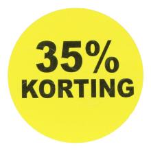 ETIKET 35MM ROND 35% KORTING FLUOR GEEL VELLUM WIK 2 ROL A 1000 #2 Productfoto