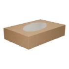 DOOS CATERING 360X250X80MM 6-PUNTS GEPLAKT NATURE LOOK + VENSTER PET Productfoto