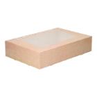 DOOS CATERING 360X250X80MM BRUIN + VENSTER 6-PUNTS GEPLAKT #2 Productfoto