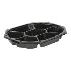 SCHAAL RPET 8-HOEKIG 335X250X45MM 1500CC 7 VAKS ZWART CATERINGSCHAAL Productfoto